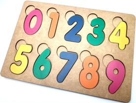 Brinquedo educativo tabuleiro encaixe numerais mdf - mega impress