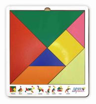 Brinquedo educativo tabuleiro tangram mdf