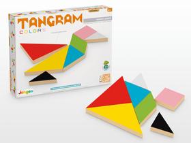 Brinquedo Educativo Tangram Colors 7 Pçs Madeira Junges 626