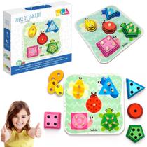 Brinquedo Educativo Torre De Encaixe Cores E Formas - Babebi