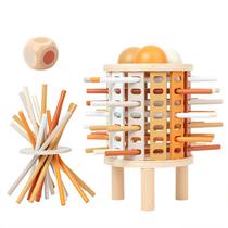 Brinquedo educativo: Torre inclinada de madeira de Pisa Dice Rolling Brinquedo educativo: Torre inclinada de madeira de Pisa Dice Rolling