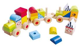 Brinquedo Educativo - Trem De Blocos Madeira - Tooky Toy