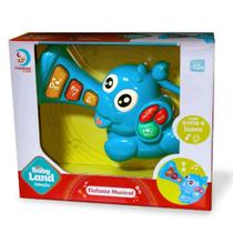 Brinquedo Elefante Musical Azul Babyland Cardoso Toys
