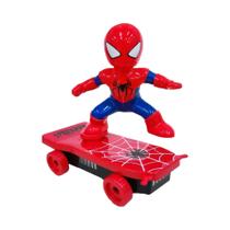 Brinquedo Elétrico Do Homem-Aranha Skateboard Com Música, Patinete De Acrobacias Com Rotação
