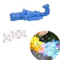 Brinquedo Elétrico Lança Bolhas De Sabão Azul Divertido