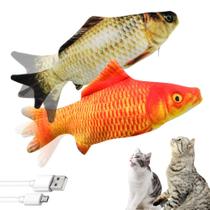 Brinquedo Elétrico para Gatos Fish Flopping Fish - Pacote com 2 Unidades