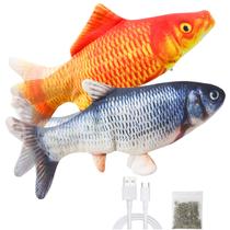 Brinquedo Elétrico Peixe Gato Malier - Pacote com 2 Pelúcias Realistas