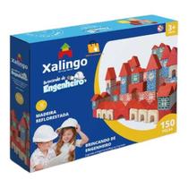 Brinquedo em madeira blocos Brincando de Engenheiro 150 peças - Xalingo Brinquedo em madeira blocos Brincando de Engenheiro 150 peças - Xalingo
