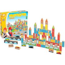 Brinquedo em Madeira Construtor 80 Peças Escolar Educativo Brinquedo em Madeira Construtor 80 Peças Escolar Educativo