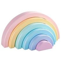 Brinquedo empilhador Rainbow MERRYHEART Wooden Rainbow Small Stacker