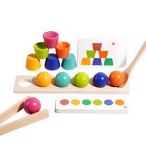 Brinquedo empilhável de bolas com combinação de cores Montessori para crianças Brinquedo empilhável de bolas com combinação de cores Montessori para crianças