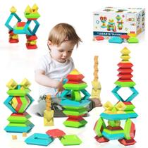 Brinquedo empilhável Ggiibro 40 peças Montessori para 3-6 anos com bolsa
