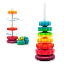 Brinquedo empilhável LUCKFUTURE Educational Spinning Rainbow 1-3Y