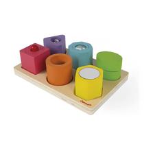 Brinquedo Encaixa Formas Interativo Com 7 Peças Pedagógicas Em Madeira