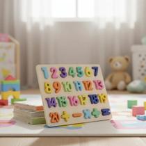 Brinquedo Encaixe Letras Números Pedagógico Educativo Montessori Colorido Para Bebês Crianças Infantil