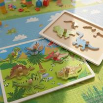 Brinquedo Encaixe Pino Quebra Cabeça Educativo Pedagógico Formas MDF Infantil Tabuleiro Animais