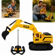 Brinquedo Escavadeira Controle Remoto Com Braço Articulado e giro 360º Recarregável Brinquedo Escavadeira Controle Remoto Com Braço Articulado e giro 360º Recarregável
