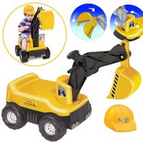 Brinquedo Escavadeira Infantil Caminhão Escavador + Capacete