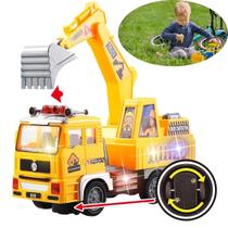 Brinquedo Escavadeira Infantil Com Som E Luzes Para Aprender Brincando Garantido