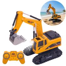 Brinquedo Escavadeira Recarregável Com Controle Remoto Som e Luz - Castela