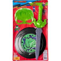 Brinquedo Escudo Máscara Espada Herói Verde Toymaster