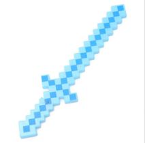 Brinquedo Espada Pixel Minecraft 58Cm Som E Luz - Azul Nº17