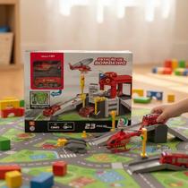 Brinquedo Estação De Construção 23 Peças Pista Com Carrinho