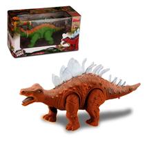 Brinquedo Estegossauro Marron Com Sons E Luzes