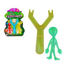 Brinquedo Estilingue Lança Alien Sensorial Gruda na Parede