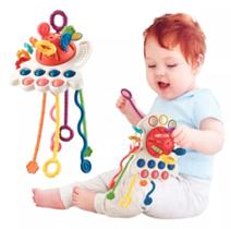Brinquedo Estimulador Puxador Sensorial Cordão Silicone Treinamento Bebê - Ralph Couch
