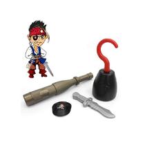 Brinquedo fantasia pirata tapa olho gancho espadinha luneta - Le Plastic