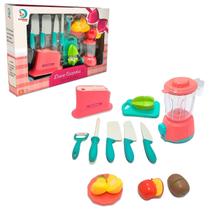 Brinquedo Faz De Conta Liquidificador Doce Cozinha 13 Peças