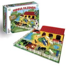 Brinquedo Fazendinha P/ Montar C/ Animais E Tabuleiro 41 Pçs - Nig Brinquedos