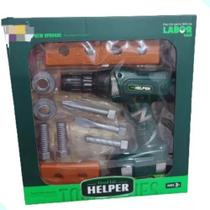 Brinquedo Ferramenta Furadeira Parafusadeira C/ Acessórios