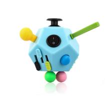 Brinquedo Fidget Cube UOOEFUN de 12 lados para crianças e adultos azul