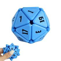 Brinquedo Fidget Cube Venshy impresso em 3D Squishy D20 Fidget azul
