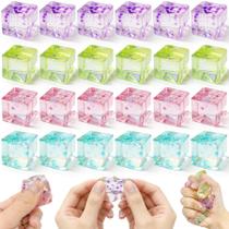 Brinquedo Fidget niaosiben 24 Peças Cubos de Gelo com Glitter 2,5 cm