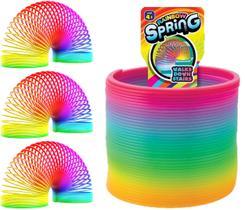 Brinquedo Fidget para crianças JA-RU Big Rainbow Spring Toys, pacote com 3 unidades