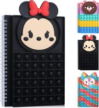 Brinquedo Fidget para Notebook Pop Bubble, Caderno Fidget para Crianças Caderno Pop para Escola, Cadernos Espirais de Alívio de Estresse Governados pela Faculdade - 40 Folhas - Cadernos Escolares A5 Rainbow Fofos (Minnie