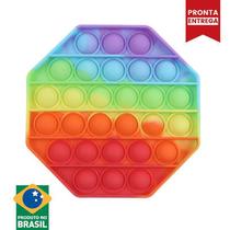 Brinquedo Fidget Toy Pop It Sensorial Colorido Alívio de Stress Octógono