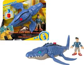 Brinquedo Fisher-Price Imaginext Jurassic World Mosasaurus com Kenji