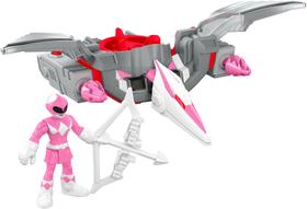 Brinquedo Fisher-Price Imaginext Power Rangers Pink Ranger e Pterodactyl Zord com acessórios