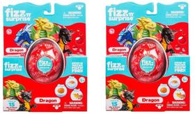 Brinquedo Fizz N Surprese Dragão Sortido Kit com 2 Unidades