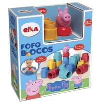 Brinquedo Fofo Blocos 15 Peças Peppa Pig Elka