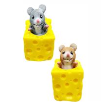 Brinquedo fofo Cheese Mouse 2 peças, descompressão e recuperação lenta, bonecas Scary Pinch