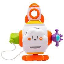 Brinquedo Foguete De Atividades Puxar E Encaixar Volante E Buzina Educativo Sensorial Montessori