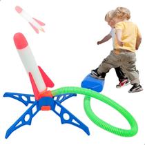 Brinquedo Foguete Led Voador Com Lançador Ajustável Infantil