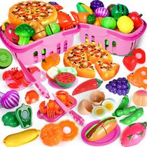 Brinquedo Food Pretend Play Shemira Cutting 100 unidades com 2 cestos Brinquedo Food Pretend Play Shemira Cutting 100 unidades com 2 cestos