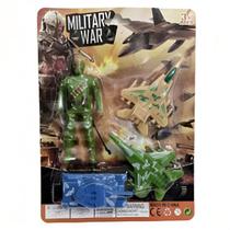 Brinquedo Força em Ação Boneco e Veículos e Aviões de Combate Military War
