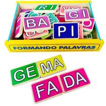 Brinquedo Formando Palavras - 50 Peças Em Madeira